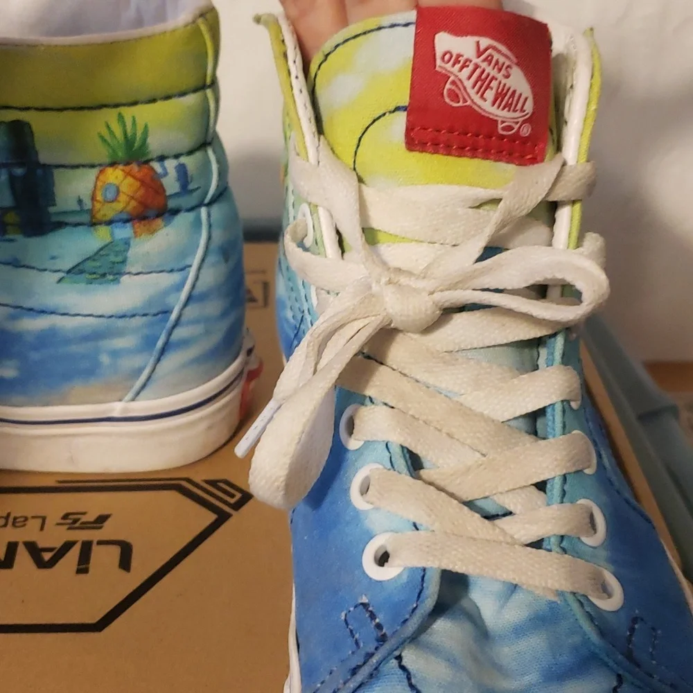 VANS Unisex SPONGEBOB SHOES 5.5 MENS 7 WOMENS - Picture 8 of 11